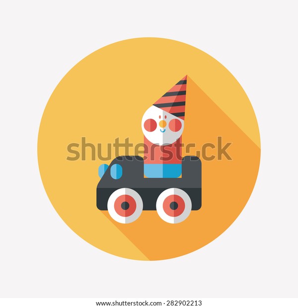 toy car flat icon with\
long shadow