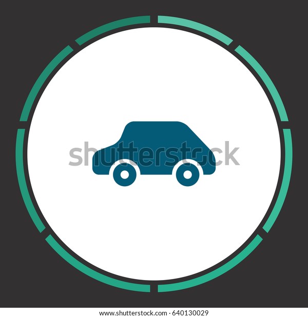 Toy Car logo template. Flat simple Blue\
pictogram in a circle. Illustration\
icon