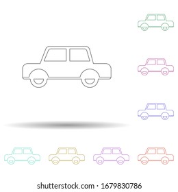 Toy Car Multi Color Icon. Simple Thin Line, Outline Illustration Of Chrismas Icons For Ui And Ux, Website Or Mobile Application