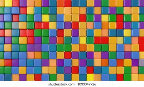 toy colored cubes. 3d rendering
