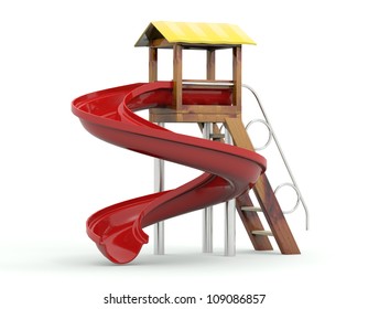 Toy hill  for the playground. 3D model isolated on white background