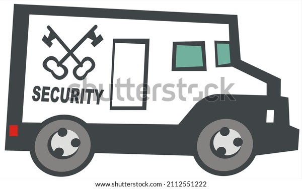 Toy security car on
white background