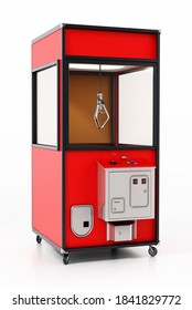 Toys vending machine with crane. 3D illustration.