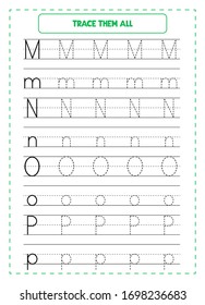 Trace Them All Game. Educational Exercises For Kids. Worksheets For Practicing Handwriting Skills Of Children. Useful Games For Preschool And Kindergarten. Preschool Curriculum, Printable Resources.