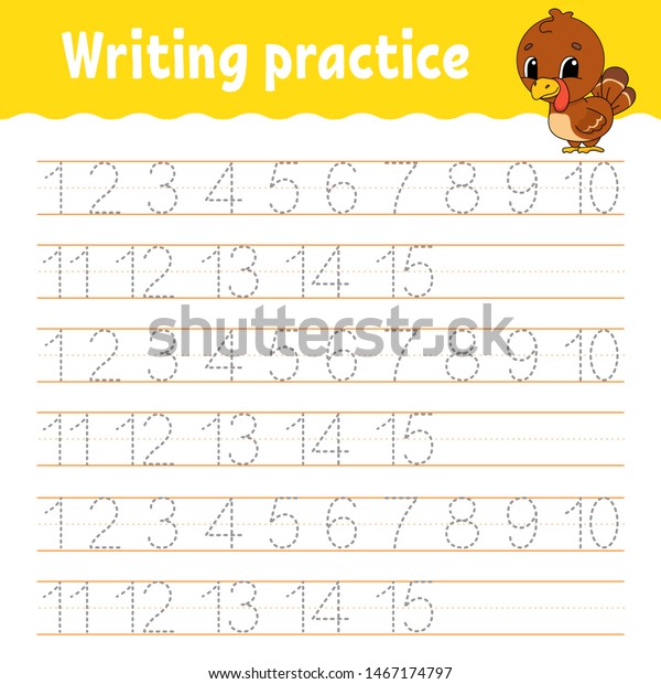 Trace Write Handwriting Practice Learning Numbers Stock Illustration 1467174797 Trace Write Handwriting Practice Learning Numbers Stock Illustration 1467174797