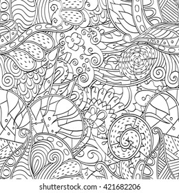 Boho Pattern Background Decorationsbannercoloring Bookcards On Stock 