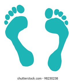 Paint Footprints Vector Illustration Stock Vector (Royalty Free ...