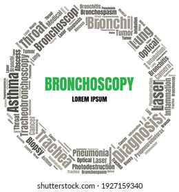 Tracheobronchoscopy Word Cloud. Bronchoscopy Medical  Collage Made of Popular Tags