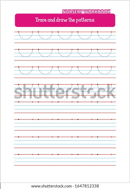 tracing lines worksheet kids working pages stock illustration 1647812338 shutterstock