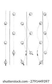 Tracked footfall patterns of the horse. Solid and dashed directional lines overlay stride sequences for sound versus unsound limb carriage, arrowed pathways indicate forward motion phases, old vintage illustration, 1889.