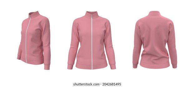 Women’s Tracksuit Jacket Mockup, 3d Illustration, 3d Rendering