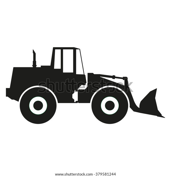 Tractor icon isolated on white background.
Tractor grader
silhouette.