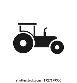 Tractor icon on white background. Agriculture vehicle sign.