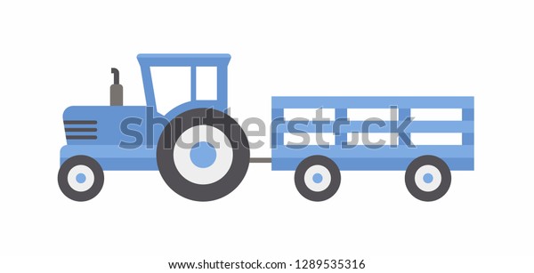Tractor icon. Tractor with trailer. isolated\
on white\
background