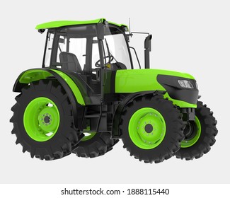 Tractor isolated on grey background. 3d rendering - illustration