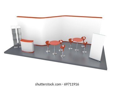 Trade Exhibition Stand. 3D Rendered Illustration