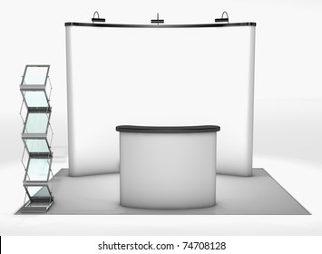 Trade Exhibition Stand Trade Exhibition Stand With Screen, Counter And Brochure Rack