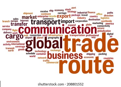 Trade Route Concept Word Cloud Background