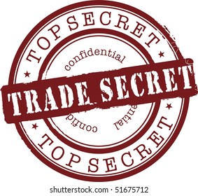 Trade Secret Stamp With Red Ink. Isolated