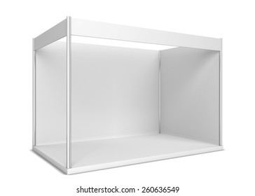 Trade show booth. 3d illustration isolated on white background 