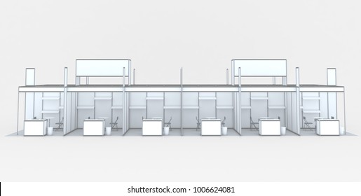 Trade show booth. 3d render isolated on white background	