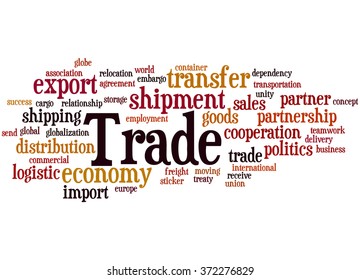 Trade Word Cloud Concept On White Stock Illustration 372276829 ...