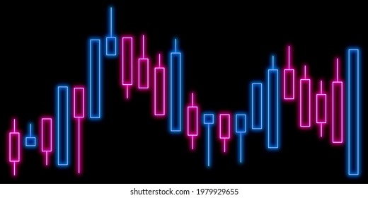 Trading Candlestick Chart Patterns Concept Neon Stock Illustration ...