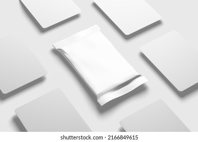 Trading Card Packaging 3D Rendering White Blank Mockup