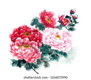 4,835 Chinese peony painting Images, Stock Photos & Vectors | Shutterstock