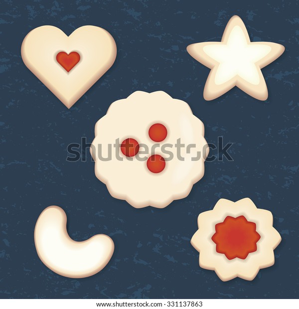 Traditional Austrian Christmas Cookies Linzer Cookies Stock Illustration 331137863