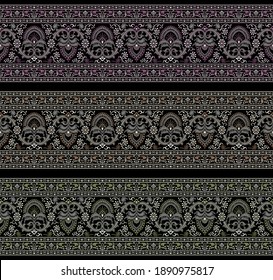 Traditional Border Design With Black Background