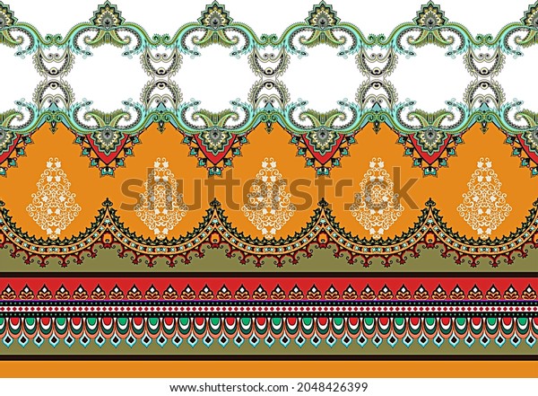 Traditional border for textile designing\
ready for print elegant and stylish Indian\
border