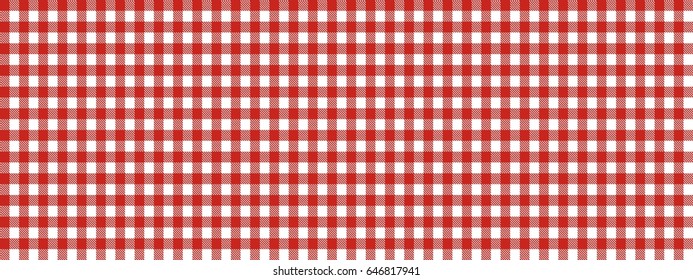 Traditional Checkered Tablecloth Background Red White Stock