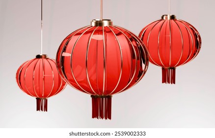 Traditional Chinese Red Lanterns for Lunar New Year Celebration - Powered by Shutterstock