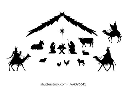 Traditional Christmas Scene Stock Illustration 764396641 | Shutterstock