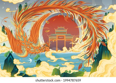 The Traditional Cultural Phoenix Of The East.Classical Culture In Asia.