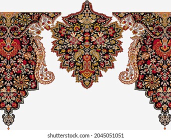 Traditional And Elegant Border Motif Design For Textile Print