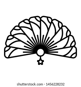 Traditional Handheld Fan Icon Outline Traditional Stock Illustration ...