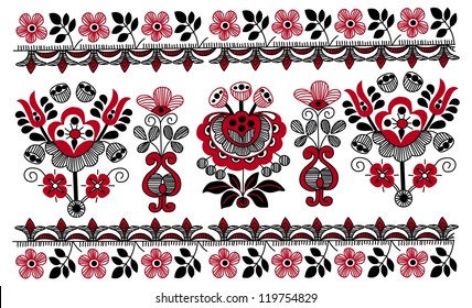 Traditional Hungarian Floral Patterns 3 Stock Illustration 119754829 ...