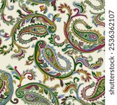 traditional indian paisley silky draw  pattern 