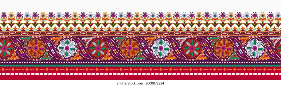 Traditional Indian style Motif border pattern