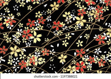 Traditional Japanese Pattern Origami Paper, Texture Background  