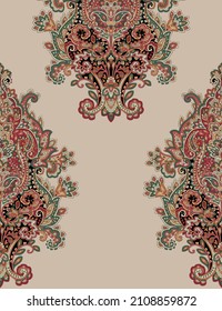 traditional motifs with dusty color tones paisley seamless pattern for textile prints vintage style traditional paisley design