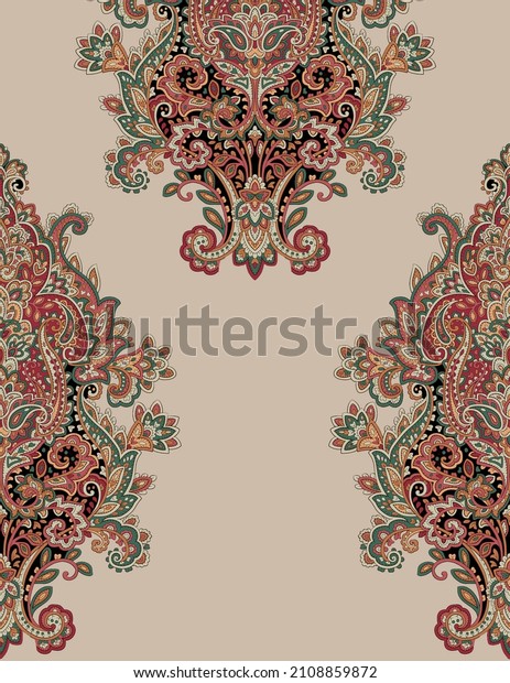 traditional motifs with dusty color tones paisley\
seamless pattern for textile prints vintage style traditional\
paisley\
design