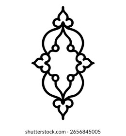 traditional panel islamic in vector silhoue floral