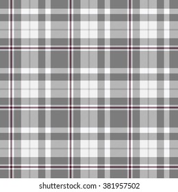 Traditional Scottish Grey Tartan Pattern With Claret Stripe Made Seamless For Kilt Or Bandana