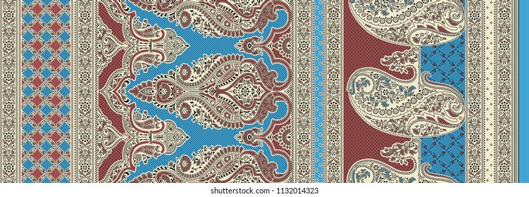 traditional seamless textile background  motif sari border design