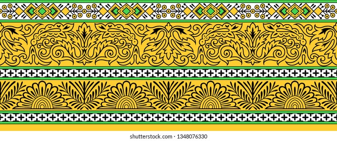 Traditional Silk Border Pattern Stock Illustration 1348076330 ...