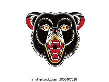 Traditional Tattoo Bear Design Idea