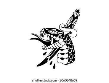 snake head tattoo flash
